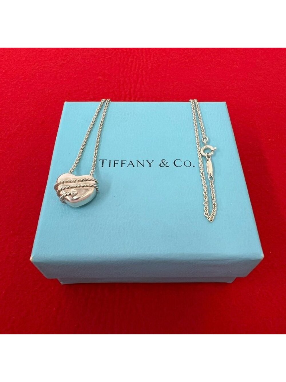 Tiffany & Co Vintage Heart Arrow Necklace 925 Sterling Silver Pendant